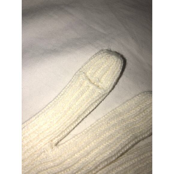 Touch Screen Gloves Scarf Infinity Ruffle Winter White Ivory Coquette Girlie - Picture 4 of 5